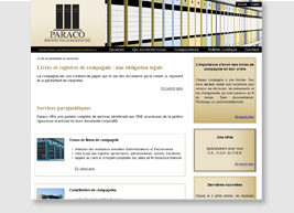 Site web Paraco services parajuridiques